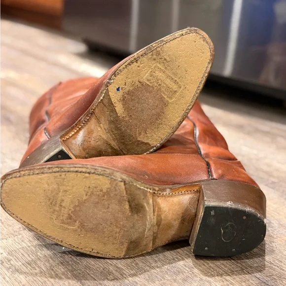 FRYE Classic Brown Leather Cowboy Boots - Picture 5 of 5